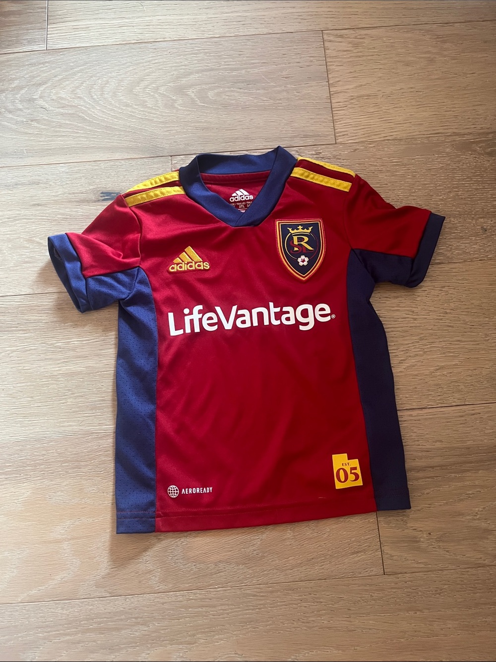 adidas Kids Real Salt Lake Red with Navy & Gold Accent Jersey